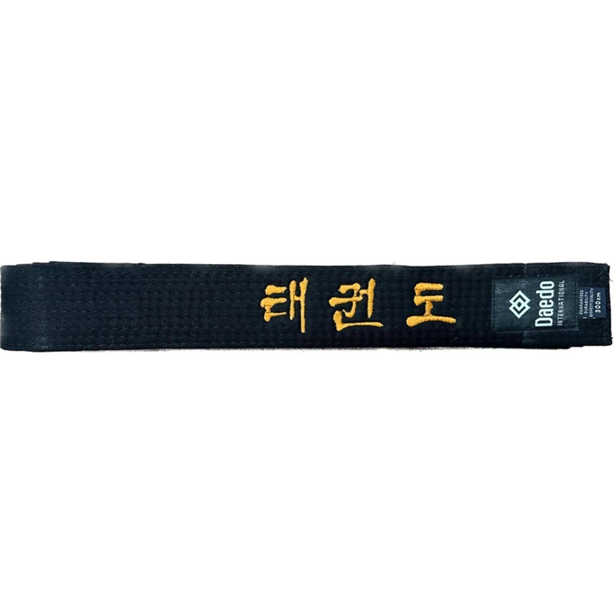 Cinturón Daedo negro de 5 cm de algodón con bordado de Taekwondo en coreano