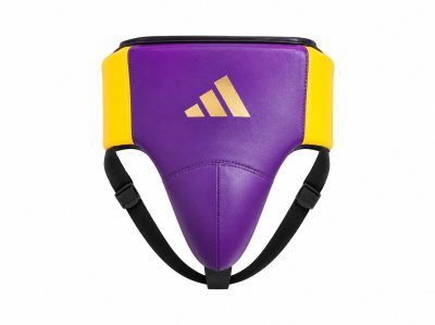 Vista frontale della conchiglia paratutto professionale Adidas Adi Star Pro di colore nero