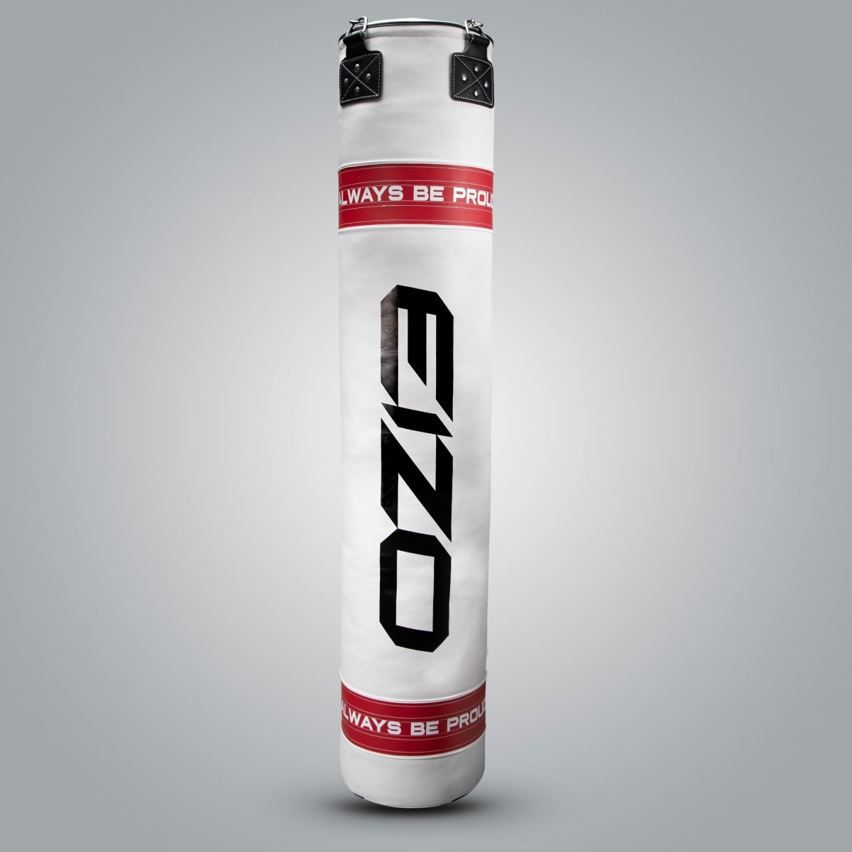 Sac long professionnel Eizo Ironshin pour Muay Thai et Kickboxing blanc