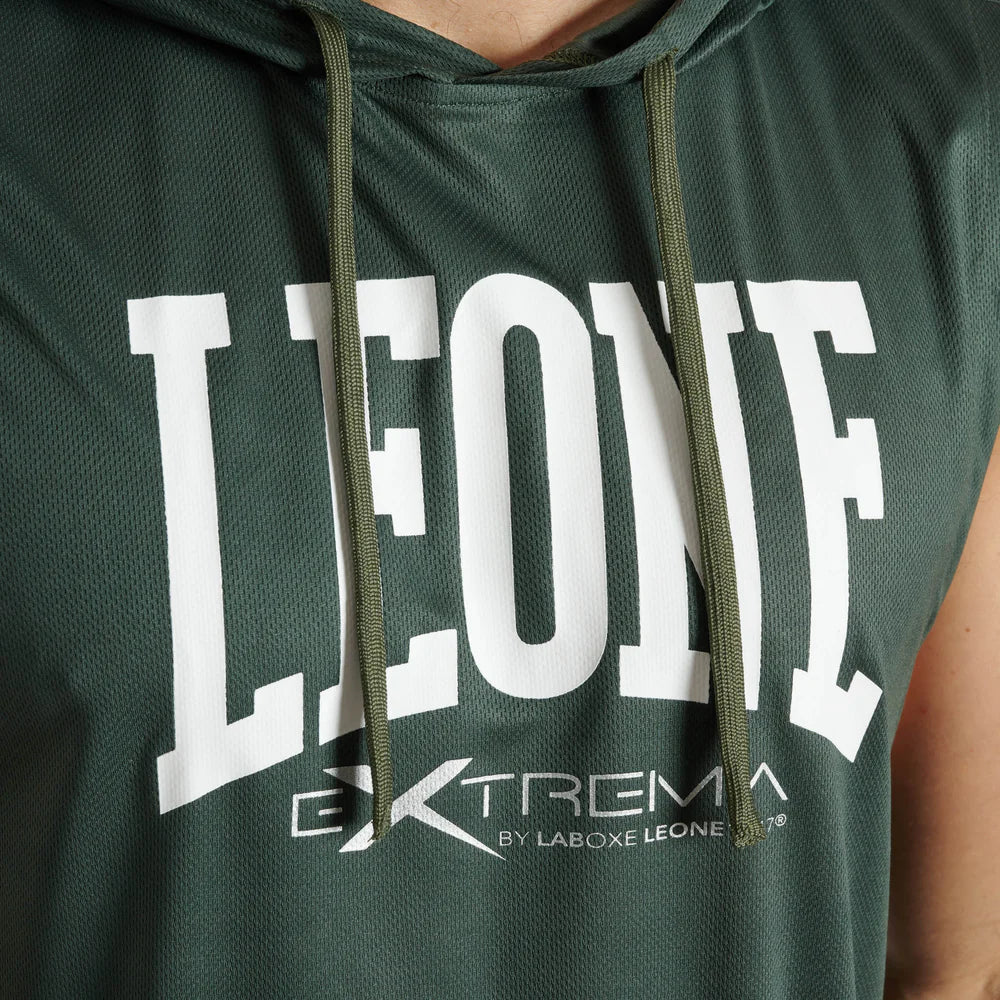 Sudadera sin mangas Leone con capucha y logotipo