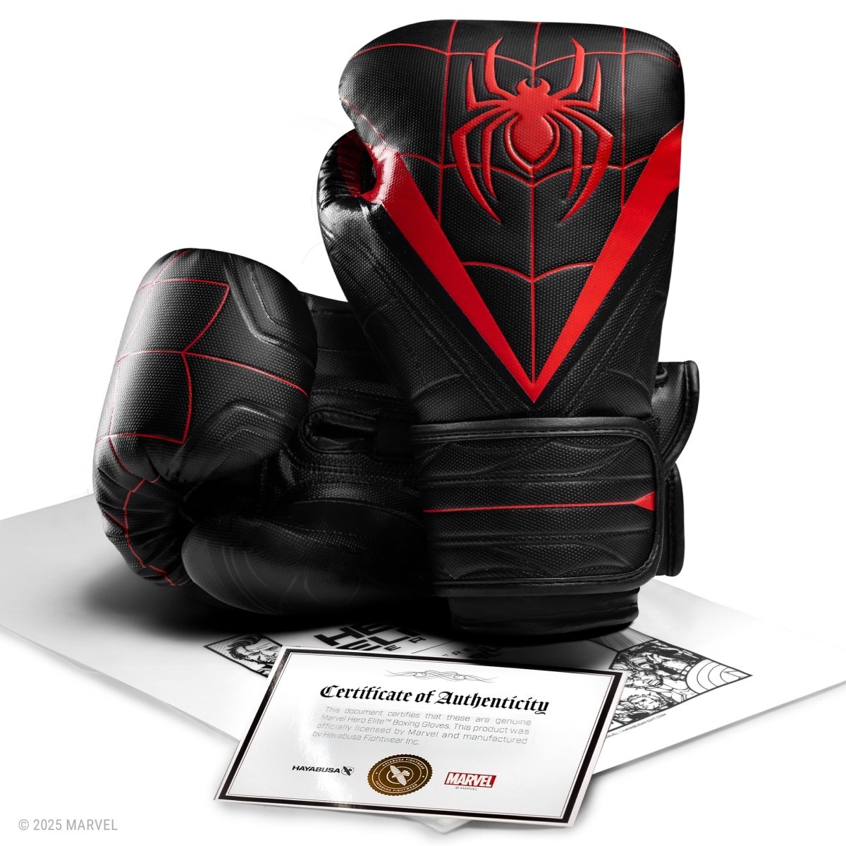 Luvas de boxe Hayabusa Miles Morales Homem-Aranha com certificado de autenticidade oficial da Marvel X Hayabusa