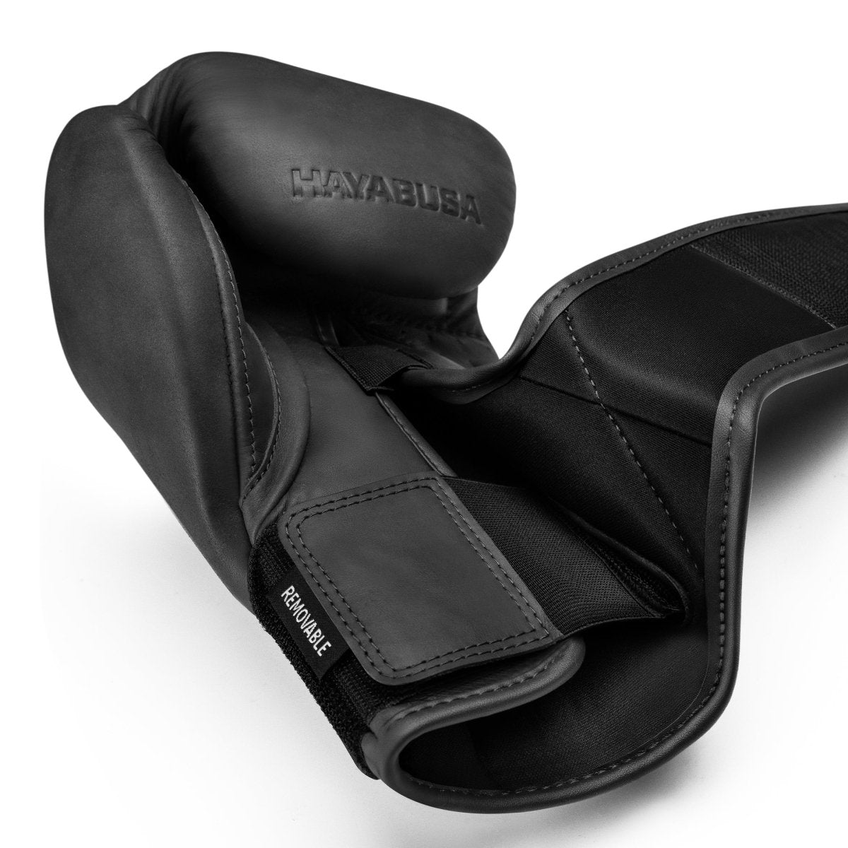 View of the black Hayabusa T360 single glove with detail of the Dual-X closure and support straps