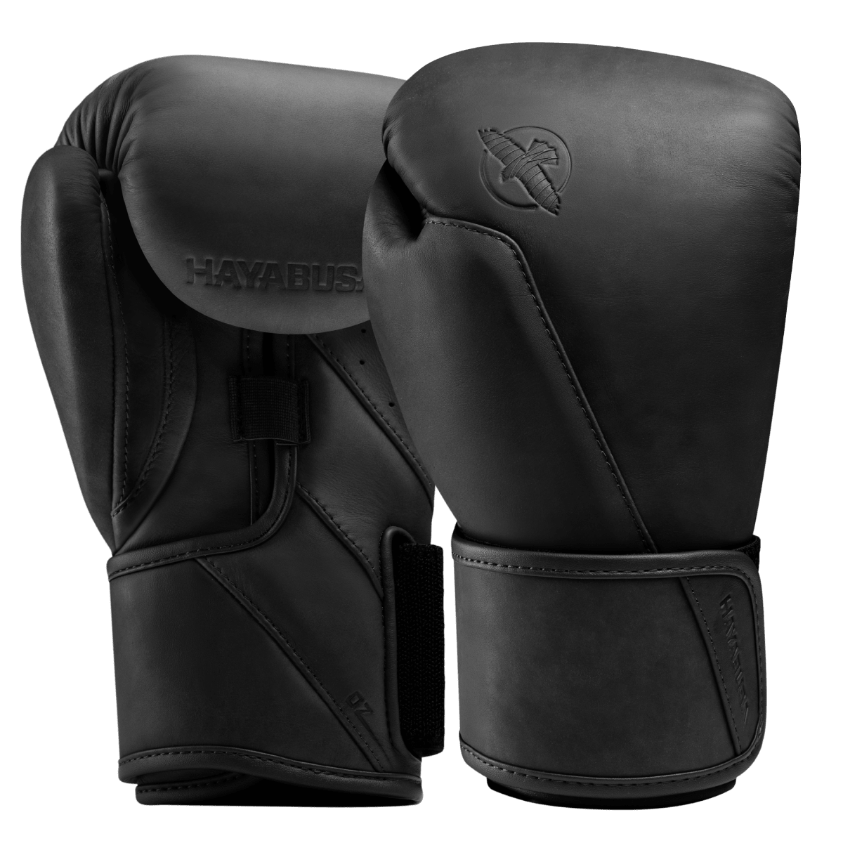 Pereche de mănuși de box Hayabusa T360 neagră din piele integrală, design profesional pentru sparring și sac de box
