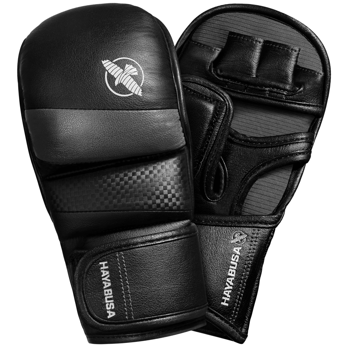 Par de guantes híbridos Hayabusa T3 7oz en total black