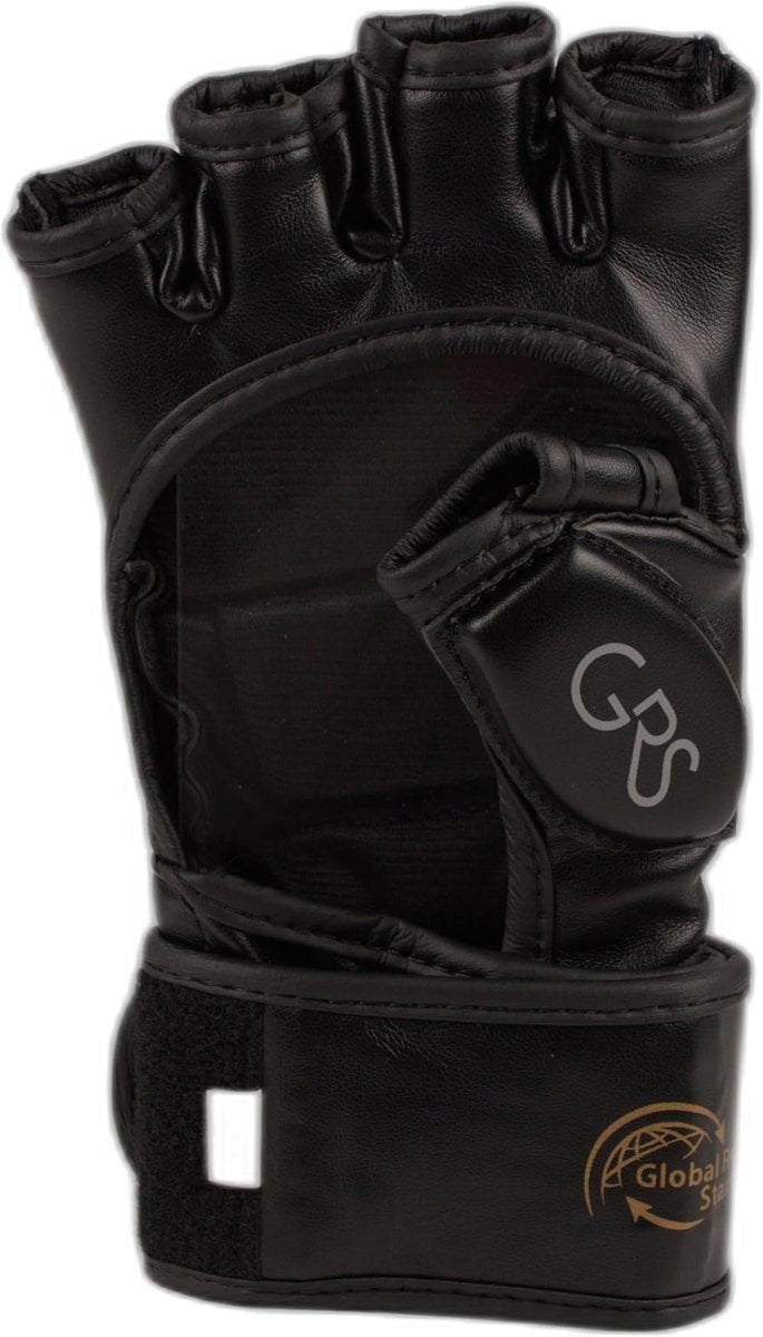 Vista de la palma de los guantes GRS MMA, ergonomía para agarres y agarres seguros