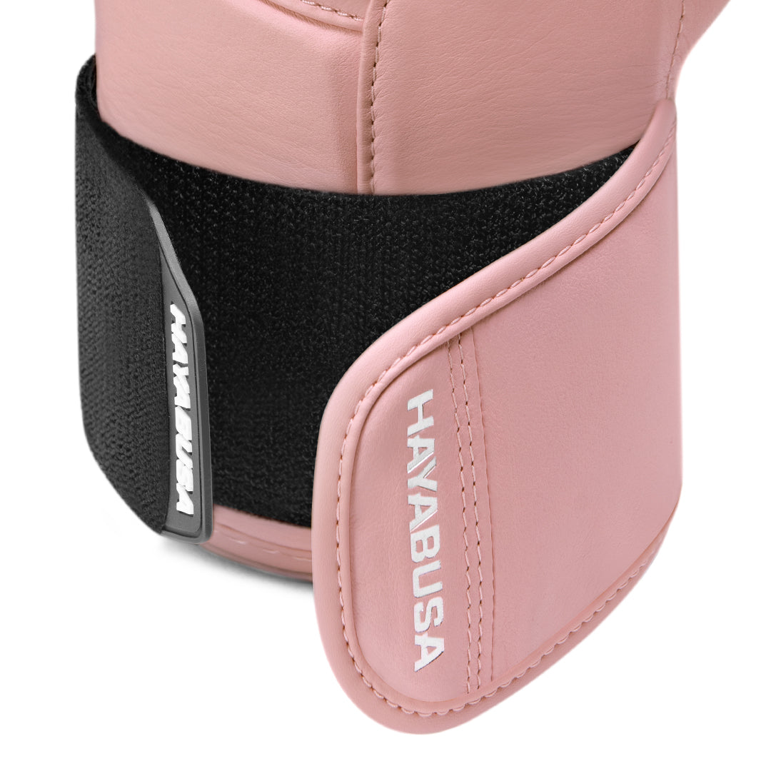 Vista di profilo del guantone rosa Hayabusa T3 Kanpeki