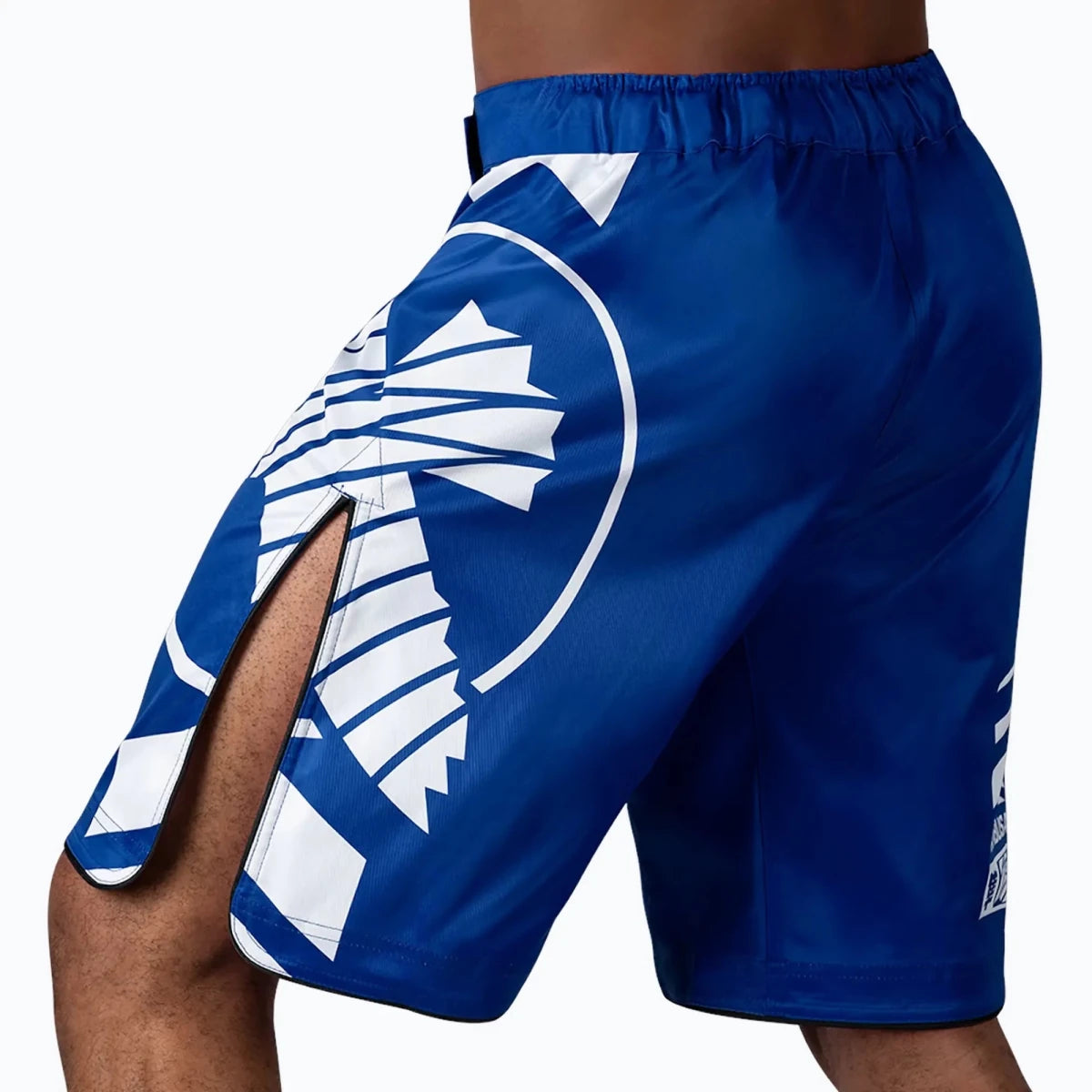 Boardshort Hayabusa Icon azul de corte con inserciones elásticas.