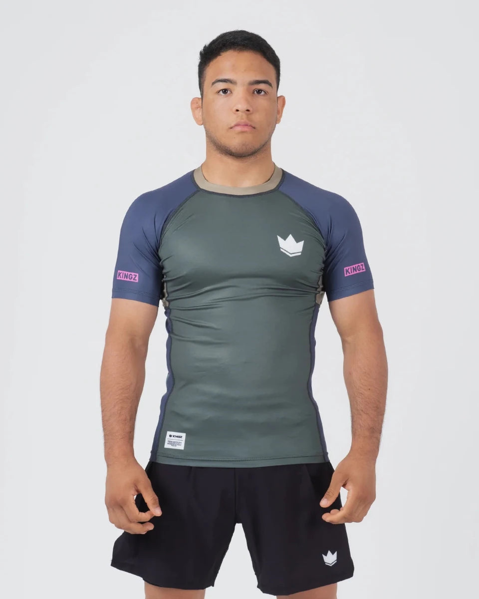 Front view of the Kingz Draft technical rashguard for Jiu Jitsu and combat sports