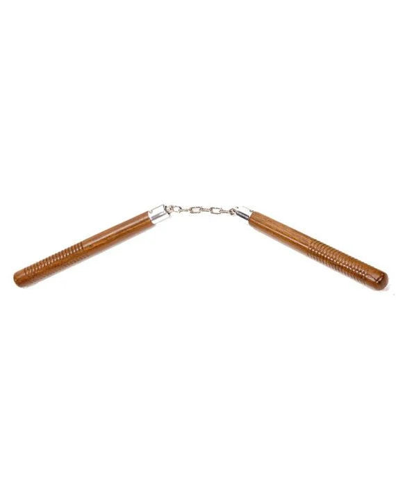 Nunchaku in Legno Naturale Tondo con Catena