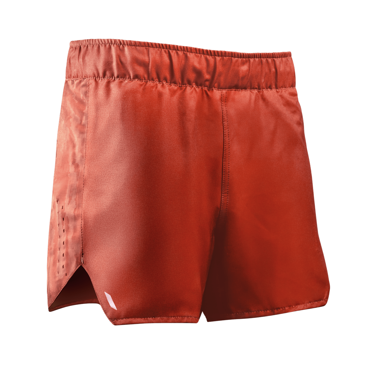 Vista frontal del pantalón corto de mujer naranja coral Hayabusa Apex, aspecto alegre y máximas prestaciones técnicas
