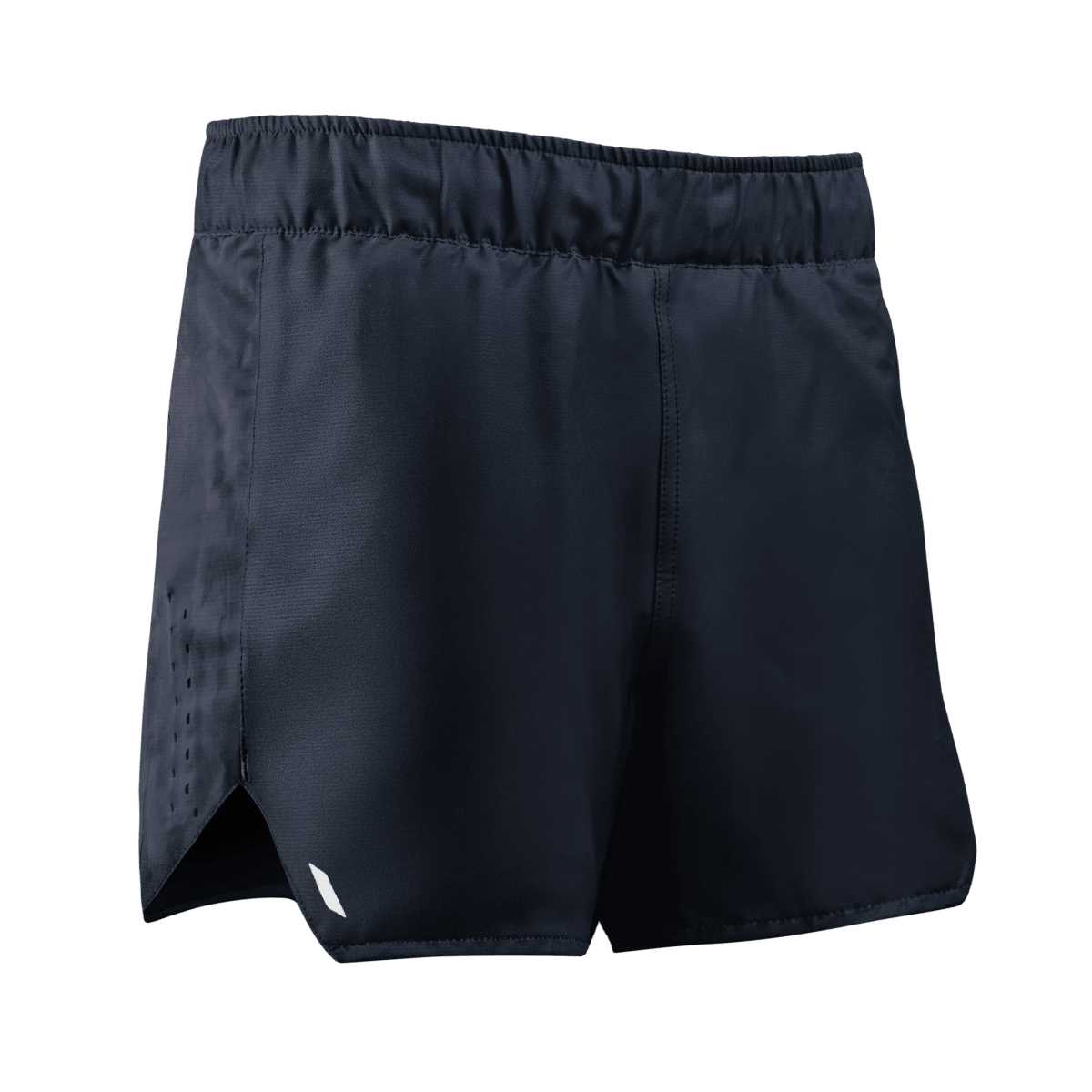Vista frontal del pantalón corto azul de mujer Hayabusa Apex, ideal para sesiones intensas de No-Gi Grappling