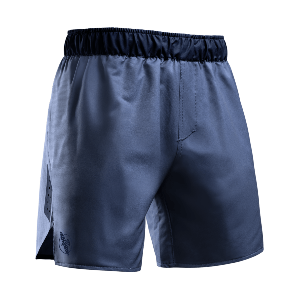 Vue de face du short de grappling Hayabusa Core bleu, idéal pour le BJJ No-Gi et le MMA