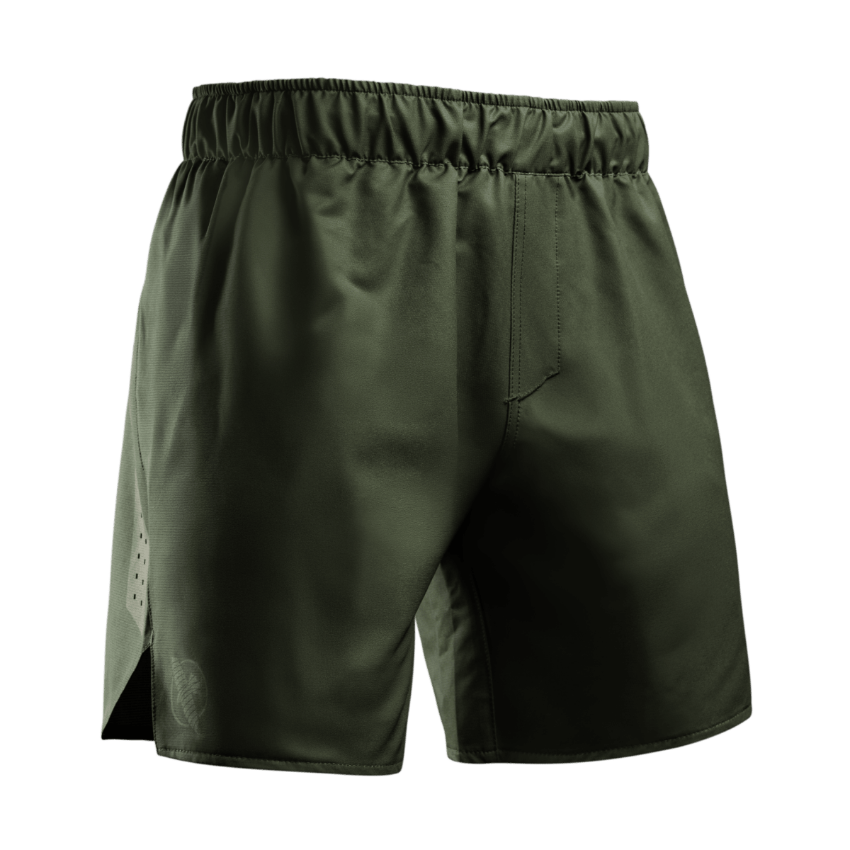 Vue de face du short de grappling Hayabusa Core vert aux finitions de haute qualité