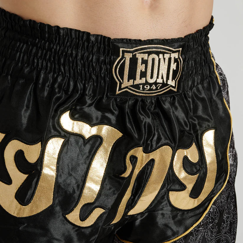 Pantalones cortos Leone Elite con aberturas laterales para boxeo con patadas Muay Thai