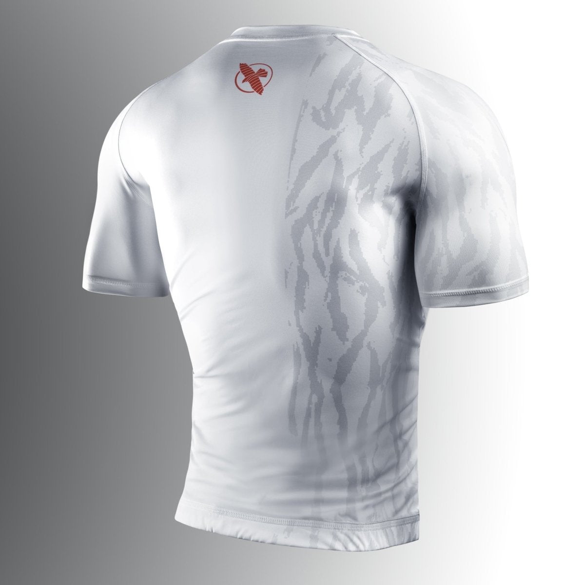 Vista trasera de la camiseta de compresión blanca Hayabusa Apex