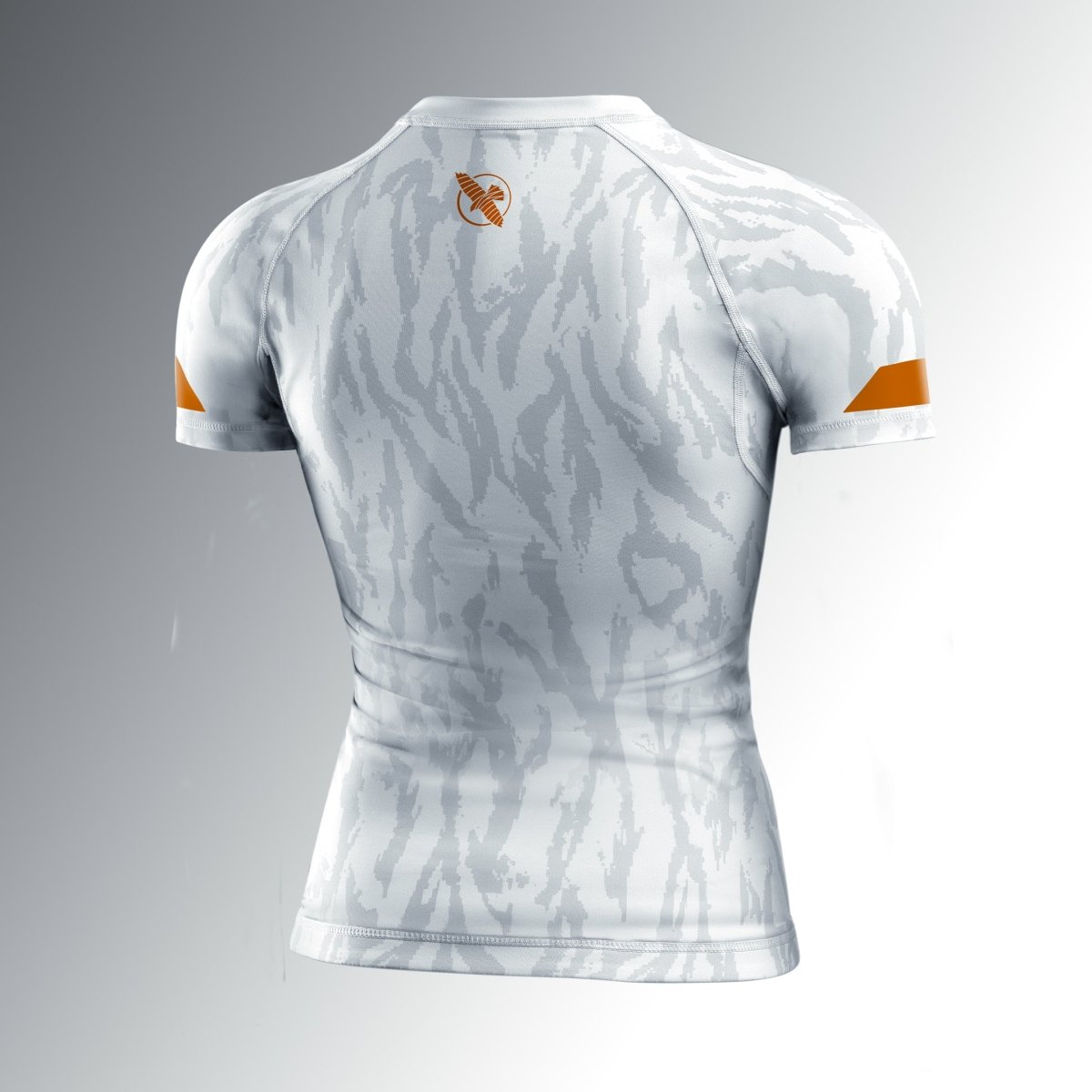 Vista trasera de la licra de mujer Hayabusa Apex white Ash, ajuste ultraformal anti-rozaduras