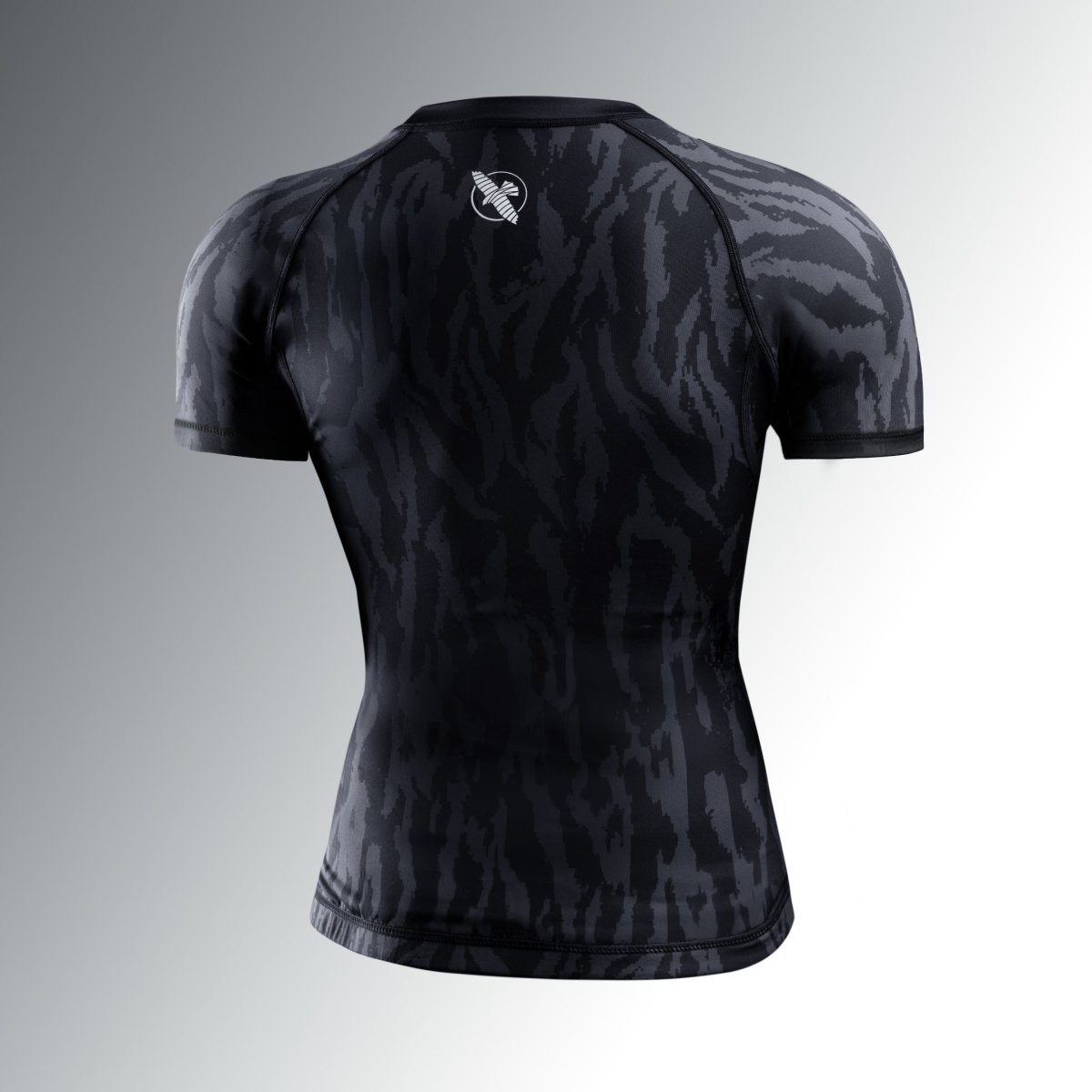 Vista trasera de la licra de mujer Hayabusa Apex negra, material transpirable y antideslizante