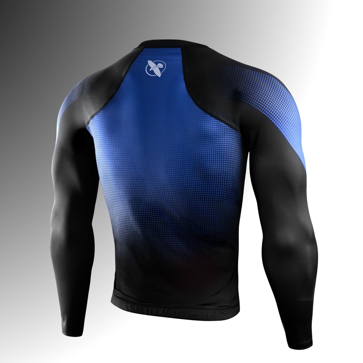 Vista trasera de la lycra azul Hayabusa Pro Clasificado, costuras planas reforzadas