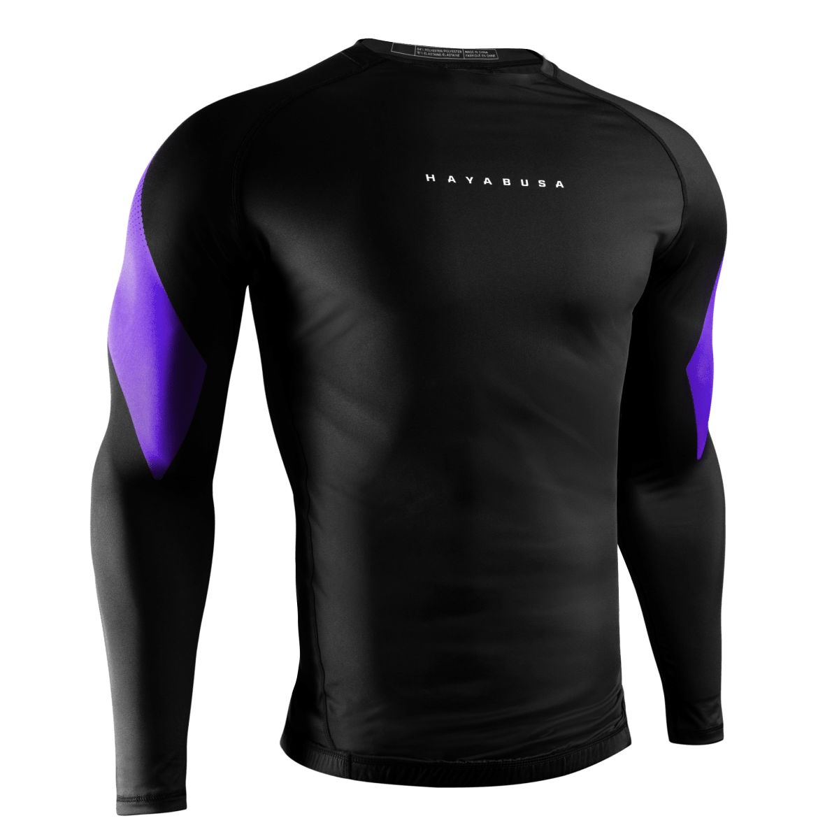Vista frontal de la licra violeta Hayabusa Pro Clasificado, ideal para torneos oficiales de Jiu-Jitsu