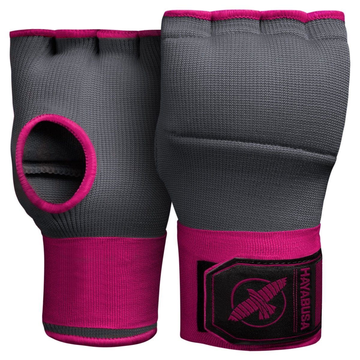 Par de delineadores de gel Hayabusa Quick Wraps rosa y gris, vista frontal