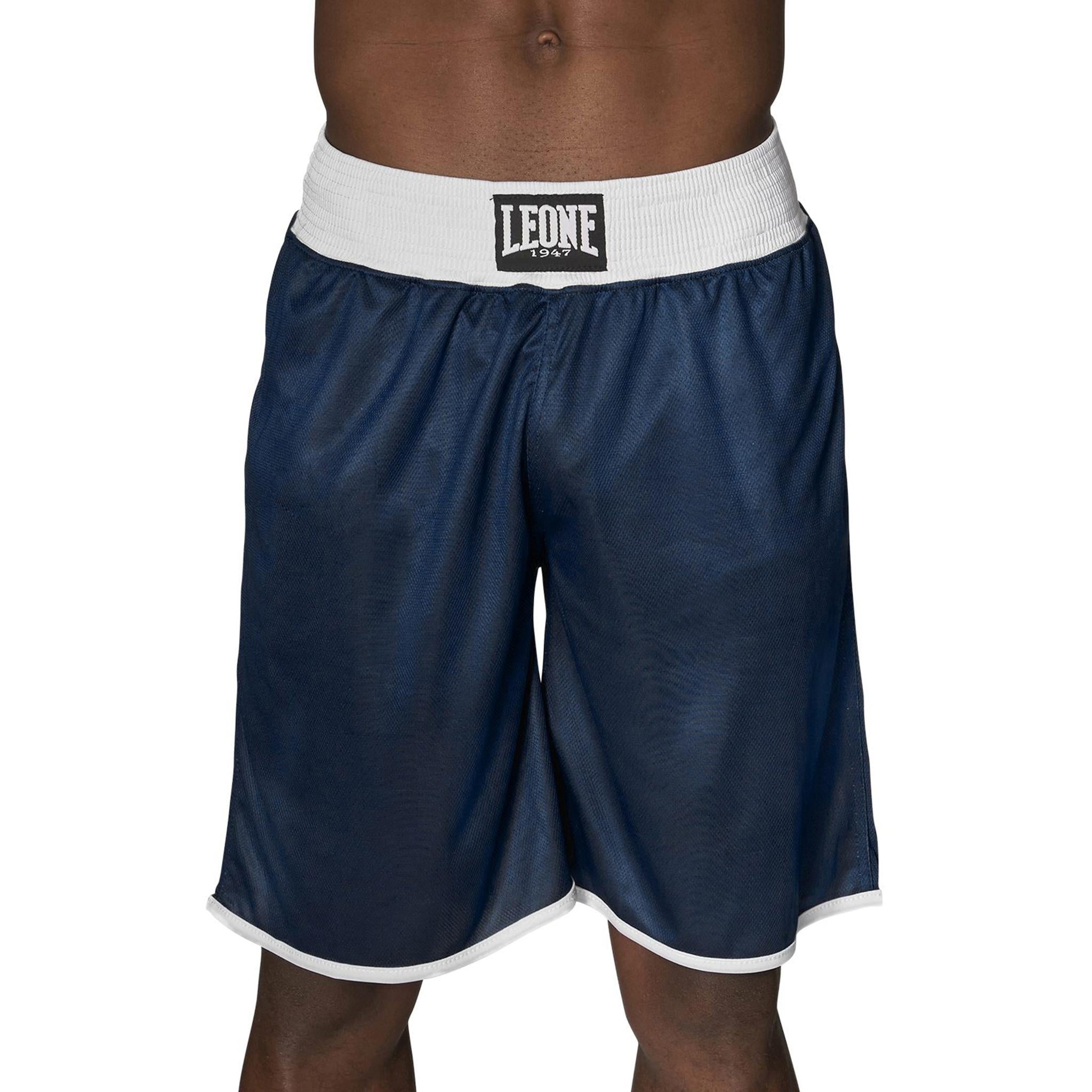 Pantalones cortos de boxeo Leone dobles reversibles rojo azul